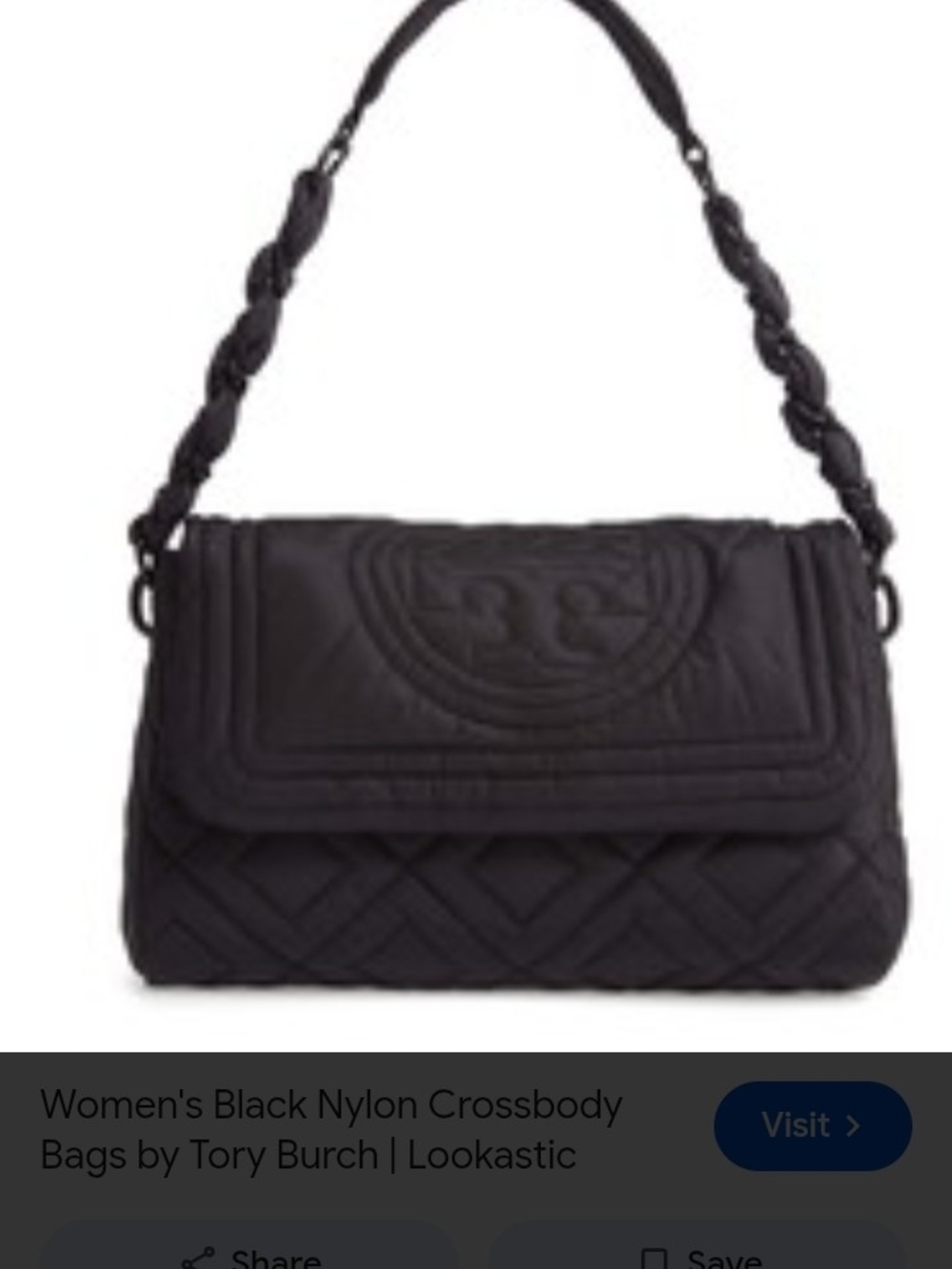 Tory Burch Quilted Black Shoulder Bag with Braided Handle
